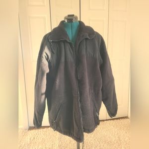 Large Black Fleece Cold Weather Military Jacket